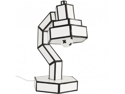 Lámpara de mesa CUT & PASTE 58 cm, blanco y negro, Seletti