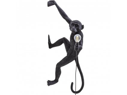 Aplique de pared HANGING MONKEY 65 cm, negro, Seletti