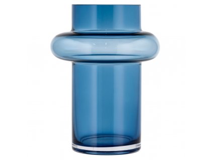 Jarrón TUBE 20 cm, azul oscuro, vidrio, Lyngby Glas