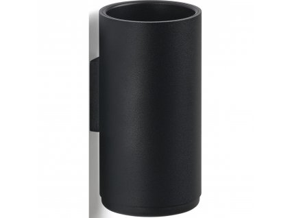 Vaso portacepillos RIM 14 cm, de pared, negro, aluminio, Zone Denmark