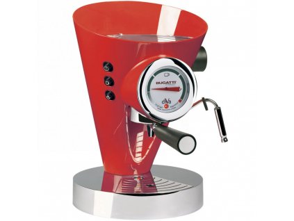 Cafetera espresso DIVA 0,8 l, roja, acero inoxidable, Bugatti