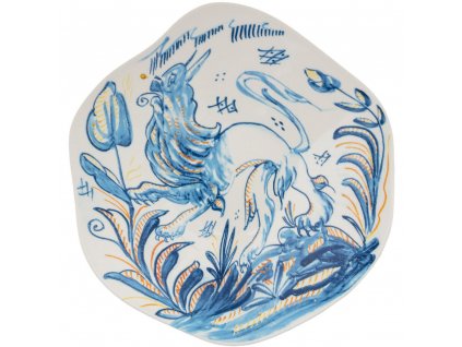 Plato hondo DIESEL CLASSICS ON ACID LEONE 25 cm, azul, porcelana, Seletti