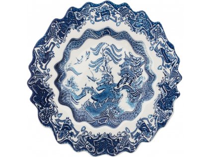 Plato de postre DIESEL CLASSICS ON ACID WILLOWAVE 21 cm, azul, porcelana, Seletti