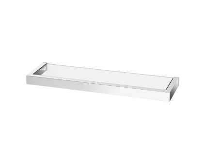 Estante de baño LINEA 46 cm, pulido, acero inoxidable/vidrio, Zack