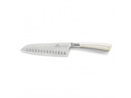 Cuchillo Santoku EDONIST, 18 cm, remaches de acero inoxidable, blanco, Lion Sabatier