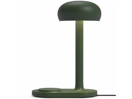 Lámpara de mesa EMENDO 29 cm, con cargador inalámbrico Qi, verde esmeralda, Eva Solo