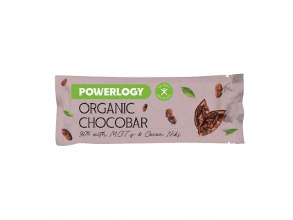 Barrita de chocolate ecológico 50 g, 90%, Powerlogy