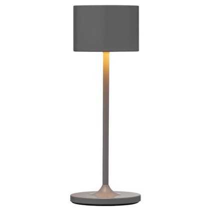 Lámpara de mesa portátil FAROL MINI 19,5 cm, LED, gris cálido, aluminio, Blomus
