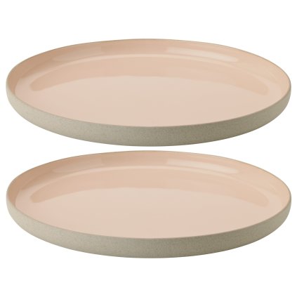 Plato llano EMMA 24 cm, juego de 2 piezas, rosa, gres, Stelton