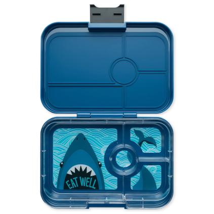 Fiambrera TAPAS XL 4 1 l, azul oscuro / tiburón, plástico, Yumbox