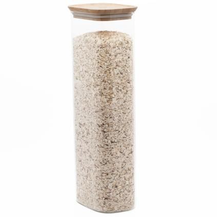 Tarro de cocina PKV-070 2,6 l, vidrio / bambú, Pebbly