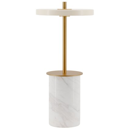 Lámpara de mesa portátil ASTERIA MOVE 25 cm, blanco, mármol, Imagen