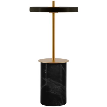 Lámpara de mesa portátil ASTERIA MOVE 25 cm, negro, mármol, Imagen