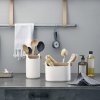 Soporte para utensilios de cocina, 20 cm, mango de roble, blanco, cerámica, Eva Solo