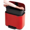 Cubo de basura con pedal BO, 36 l, rojo, Brabantia