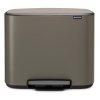Cubo de basura con pedal BO, 3 x 11 l, platino, Brabantia