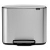 Cubo de basura con pedal BO 11 + 23 l, acero mate, Brabantia