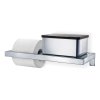 Soporte de papel higiénico MENOTO, acero inoxidable mate, vidrio, Blomus