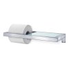 Soporte de papel higiénico MENOTO, acero inoxidable mate, vidrio, Blomus