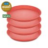 Plato de plástico CONNECT, juego de 4 piezas, 20,5 cm, coral, Koziol