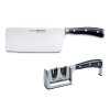 Cuchillo de chef chino y afilador de cuchillos CLASSIC IKON, juego de 2 piezas, Wüsthof
