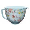 Bol para batidora de pie FLORAL BLUE, 4,83 l, cerámica, KitchenAid