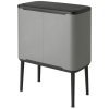 Cubo de basura Touch BO TOUCH CUBO, 3 x 1,1 l, gris mineral, Brabantia