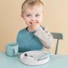 Plato infantil PEEKABOO ELPHEE 16 cm, gris, silicona, Done by Deer