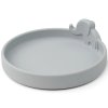 Plato infantil PEEKABOO ELPHEE 16 cm, gris, silicona, Done by Deer