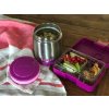 Fiambrera para niños 4 compartimentos PANINO DREAMY PURPLE PANDA 750 ml, Yumbox