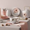 Taza de té con platillo HAMMERSHOI POPPY 380 ml, blanco, Kähler