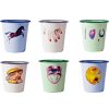 Tazas TOILETPAPER, juego de 6 piezas, 9 cm, esmaltadas, Seletti