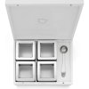 Caja para té a granel 24 x 18 cm, 4 botes y cuchara medidora, blanco, bambú, Bredemeijer