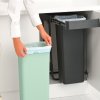 Cubo de basura integrado SORT & GO 2x 30 l, gris oscuro / verde jade, plástico, Brabantia