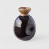 Botella de sake 350 ml, marrón / negro, cerámica, MIJ