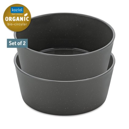 Koziol-muovikulho CONNECT, 2 kpl sarja, 890 ml, luonnollinen tuhkanvihreä