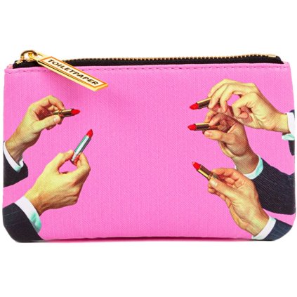 Seletti-kosmetiikkapussi TOILETPAPER LIPSTICKS 15,5 x 9,5 cm, pinkki