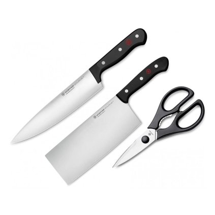 Wüsthof-kokkiveitsisarja GOURMET, 3 kpl, keittiösaksilla