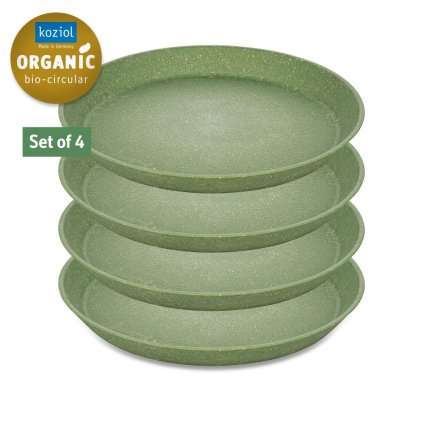 Koziol-muovilautanen CONNECT, 4 kpl sarja, 20,5 cm, luonnollinen lehdenvihreä