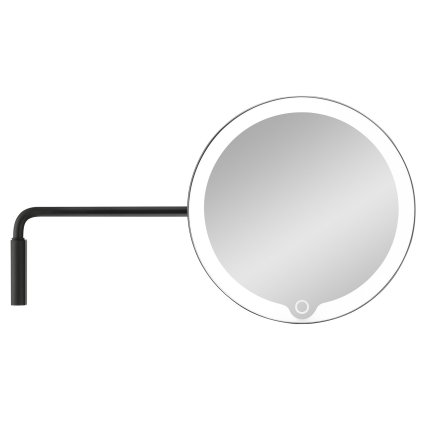Blomus-meikkipeili MODO LED, seinään kiinnitettävä, viisinkertainen suurennus, musta