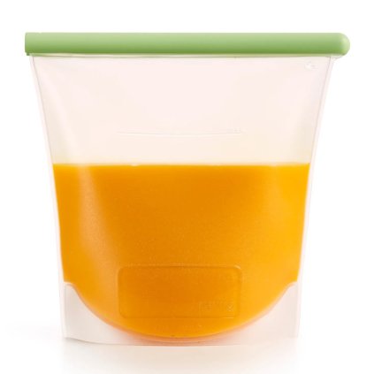 Lékué -uudelleen käytettävä elintarvikkeiden säilytyspussi 1,5 l, vihreä