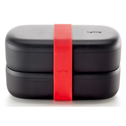 Lékué-lounaslaatikko TO GO 2 x 500 ml, kaksoispakkaus, musta