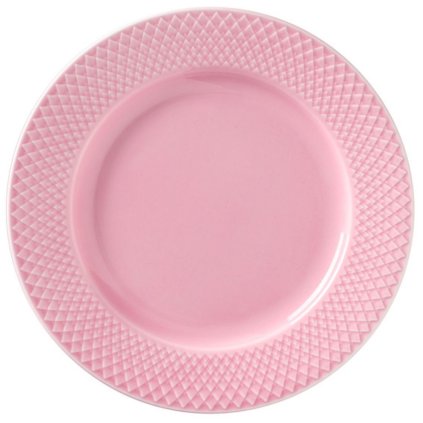 Lyngby-jälkiruokalautanen RHOMBE, 21 cm, vaaleanpunainen