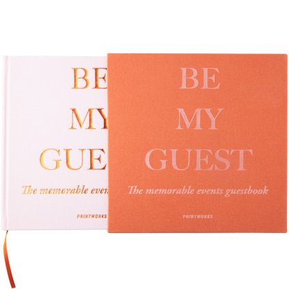 Printworks-vieraskirja, ruosteenvärinen/vaaleanpunainen