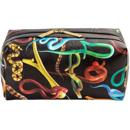 Seletti-kosmetiikkalaukku TOILETPAPER SNAKES 25,5 x 12 cm, musta