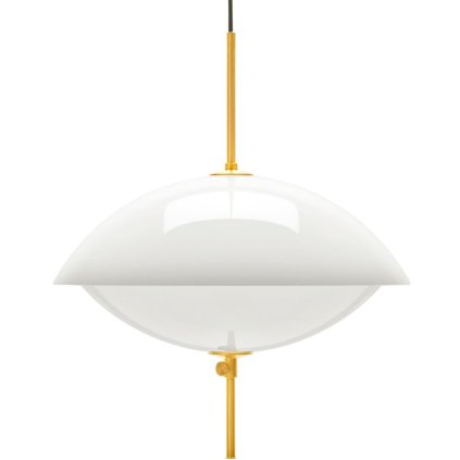 Fritz Hansen -riippuvalaisin CLAM 55 cm, valkoinen/messinki