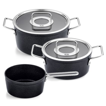 Fissler-kattilasarja ADAMANT, 3 kpl sarja, musta, alumiini