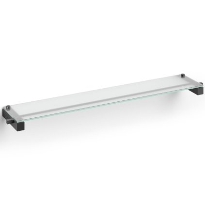 Zack-kylpyhuonehylly CARVO 66 cm, musta, ruostumaton teräs/lasi