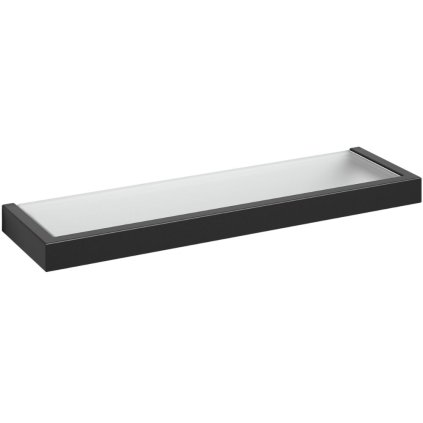 Zack-kylpyhuonehylly LINEA 46 cm, musta, ruostumaton teräs/lasi