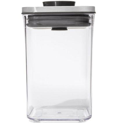 OXO -keittiön säilytyspurkki POP STEEL 1,0 l, pieni neliönmuotoinen, muovi